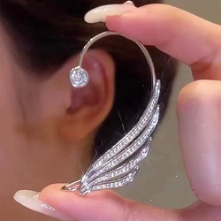 1PC Zircon Fairy Wings Ear Clip for Women Korean Fashion Sparkling Crystal Non-Piercing Earrings Butterfly Ear Cuff Jewelry Gift
