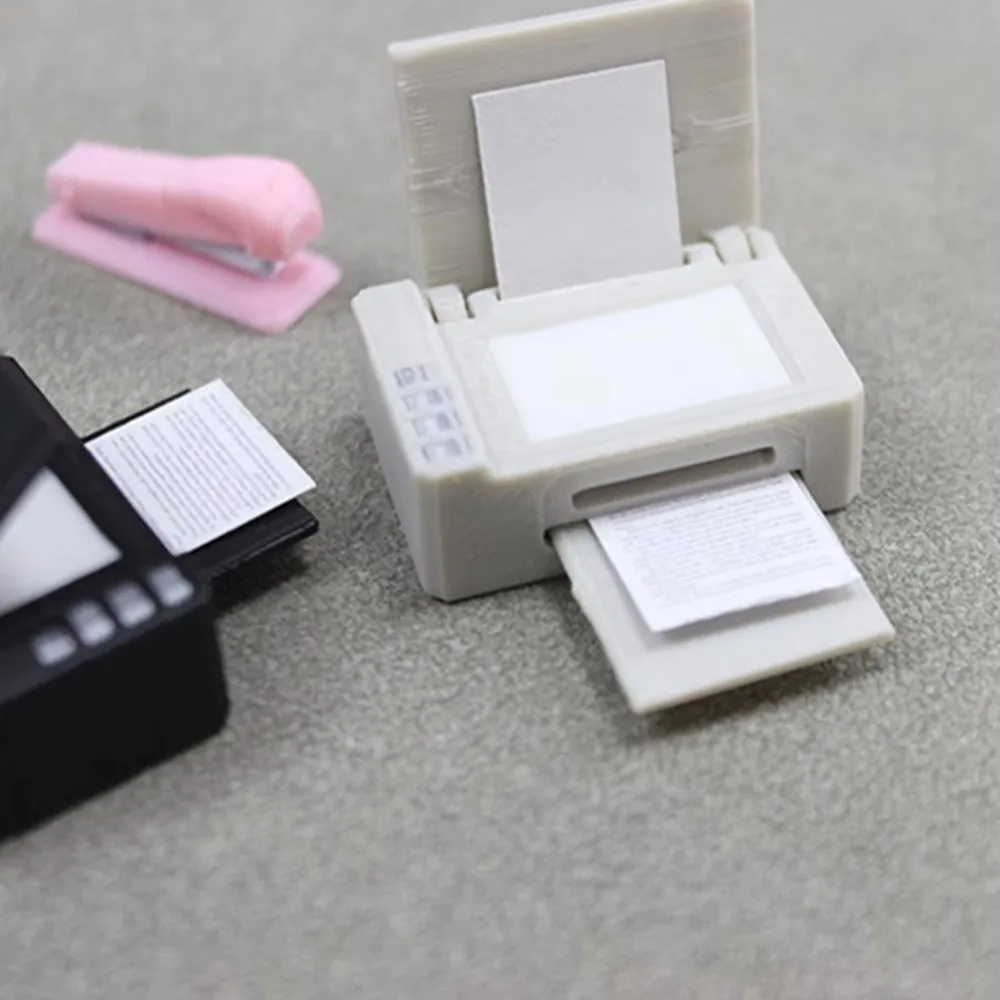 1/12 Scale Dollhouse Miniature Stationery BJD Doll Accessories Birthday Gift Emulates Printer Kids Toys Miniature Dolls Printer