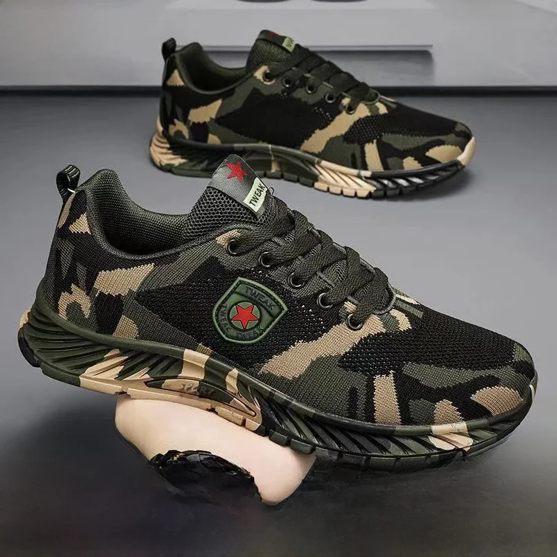 Men's Camouflage Sports Shoes Breathable Work Safety Shoes Spring Summer New Style JIFANPAUL Brand Outdoor Casual Shoes