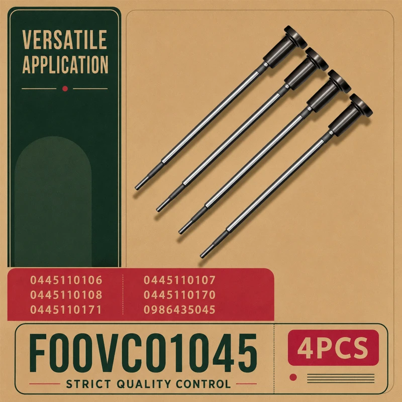 New 4-Piece F00VC01045 Common Rail Valve Assembly Compatible With Injector Model: 0445110095 0445110096 0445110099 LG2142