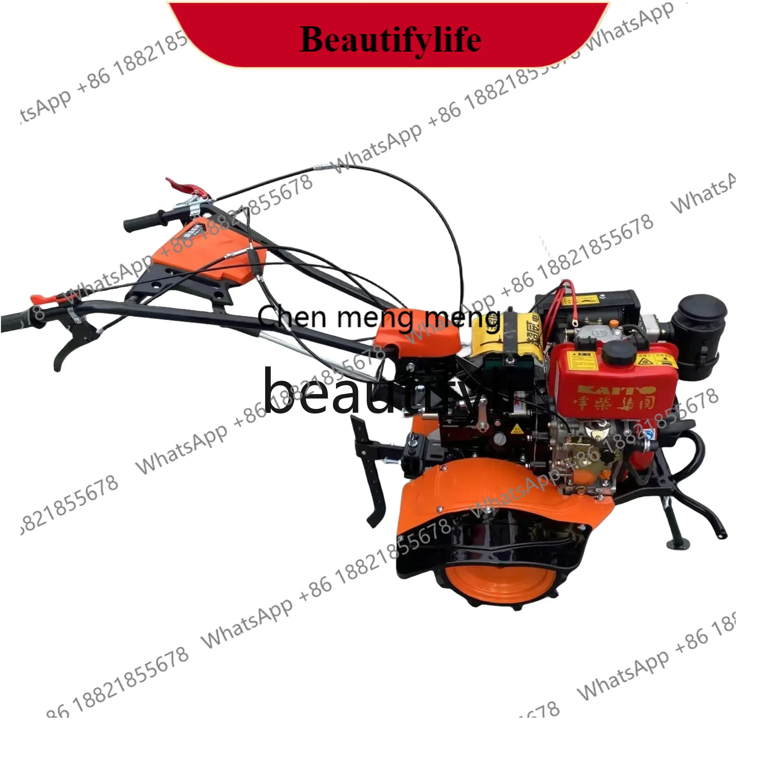 G153   Diesel powered small direct connection plowing machine hand-held rotary tiller micro-tiller weeding and ditching