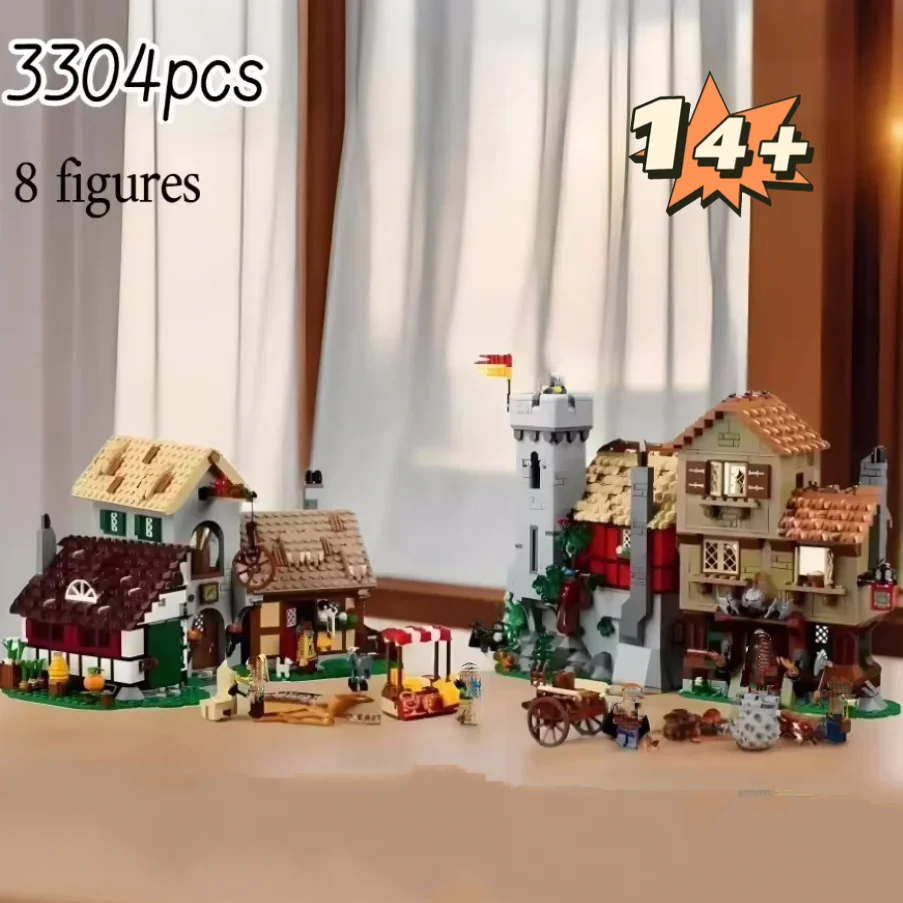 

NEW Medieval Town Square Building Blocks 3304PCS Compatible Bricks Architecture Creative Kids Adults Toys Birthday Gifts