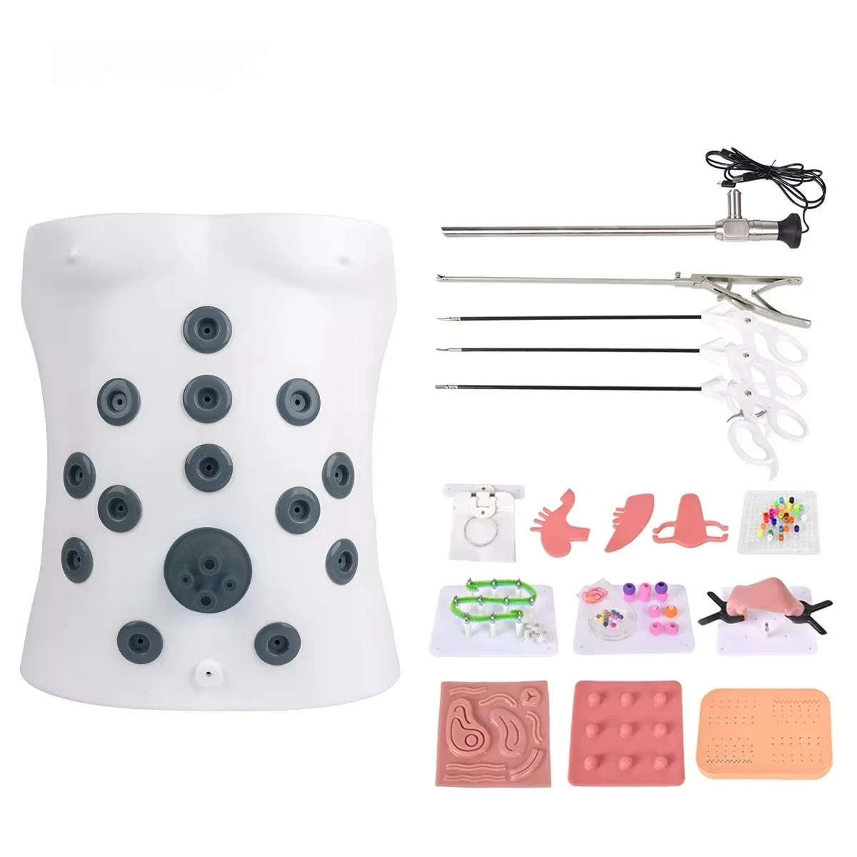 New Laparoscopic Trainer Box Set Laparoscopic Emulator Abdominal Single Hole Trainer Box