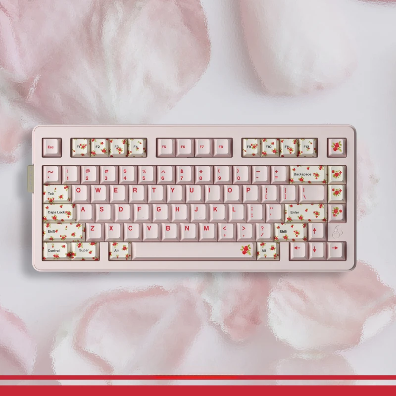 

Lamb Rose Keycap Set 152 Keys PBT Material Dye Sublimation Fit 61/64/75/80/98/104/108 Customized Keycaps for Mechanical Keyboard