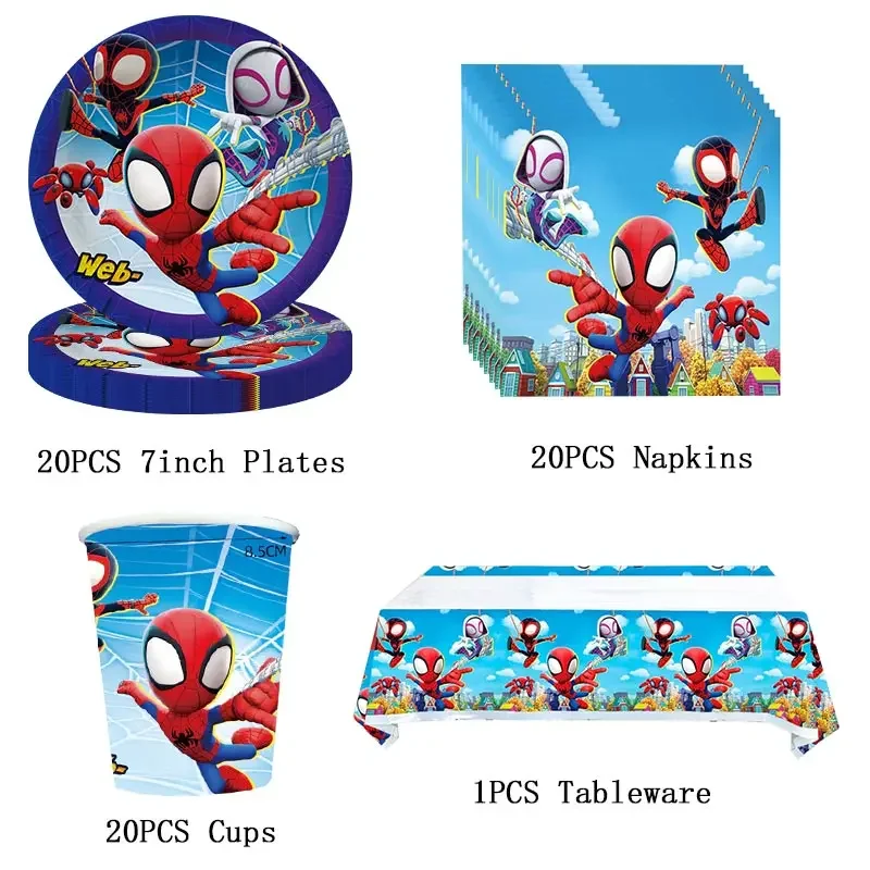 Spidey And His Amazing Friends Birthday Party Decoration Balloons  Backdrop Balloons Plates SpiderMan Party Supplies Gift Boys