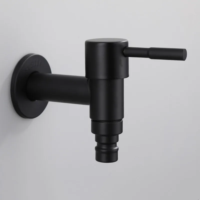 Washing Machine Faucets Brass Single Cold Taps Wall Mounted G1/2 & G3/4 Bibcock For Outdoor Garden Mop Pool Useful Black/White