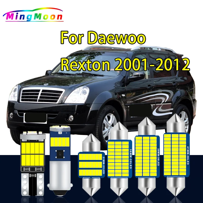 For Daewoo Rexton 2001-2008 2009 2010 2011 2012 Vehicle Bulbs LED Interior Dome Map Trunk Light Kit Car Led Lamp Canbus