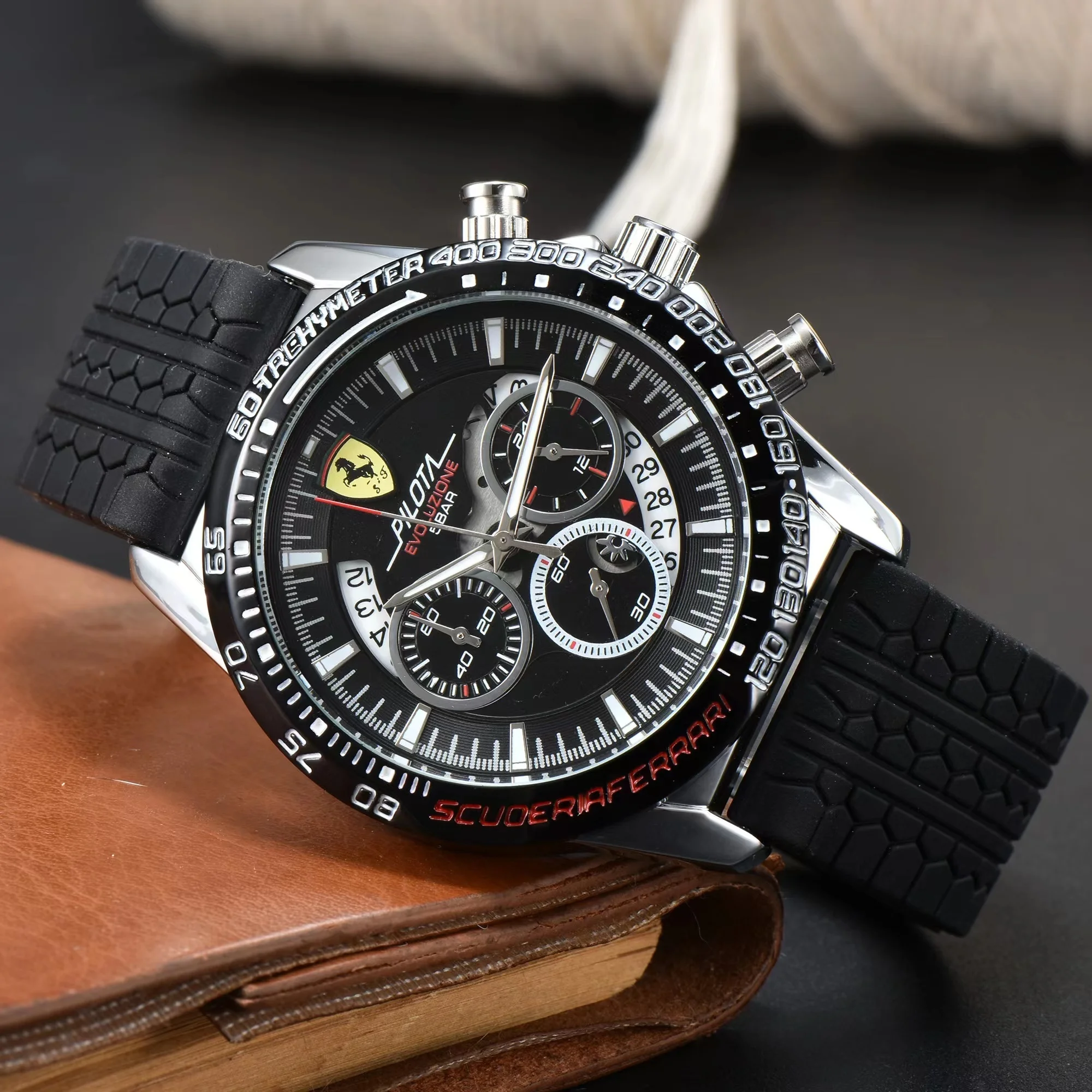ساعات رياضية رجالية عصرية ساعة كوارتز فاخرة ساعات عمل رجالي لفيراري 488 روما SF90 812 360 F4 575M LaFerrari Amalfi #6