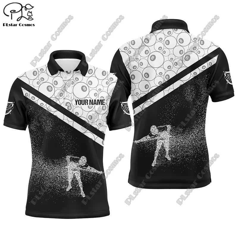 Men's Custom Name Polo Shirts Fun Billiard Jerseys Personalized Billiard Club League Shirts 3D Printed Polo Shirts T-Shirts t-6