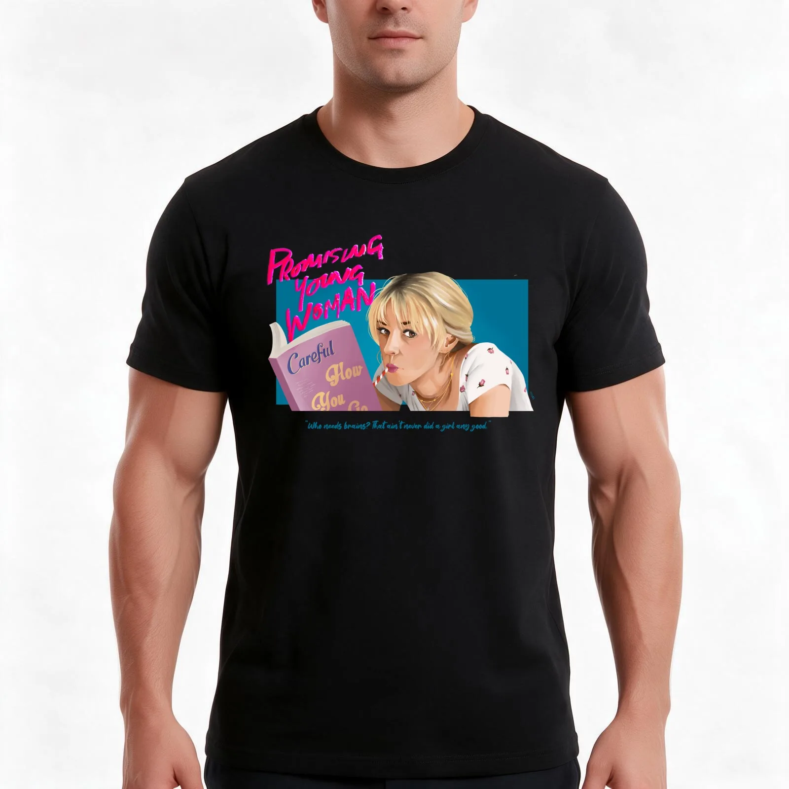 Promising Young Woman T-Shirt, Summer Casual Cotton Tee, Oversized Streetwear Tops, Vintage Graphic Print, Unisex Men Women
