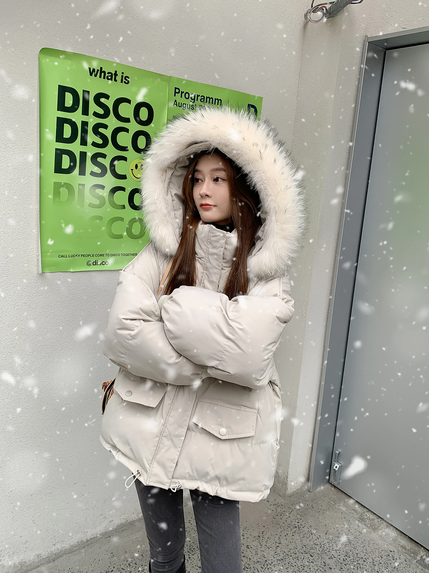 여성용 빈티지 가을 울 리브드 헴 버튼 없는 러플 플리츠 새시 우아하고 품격 있는 클래식 아름다운 인스 스타일 파카