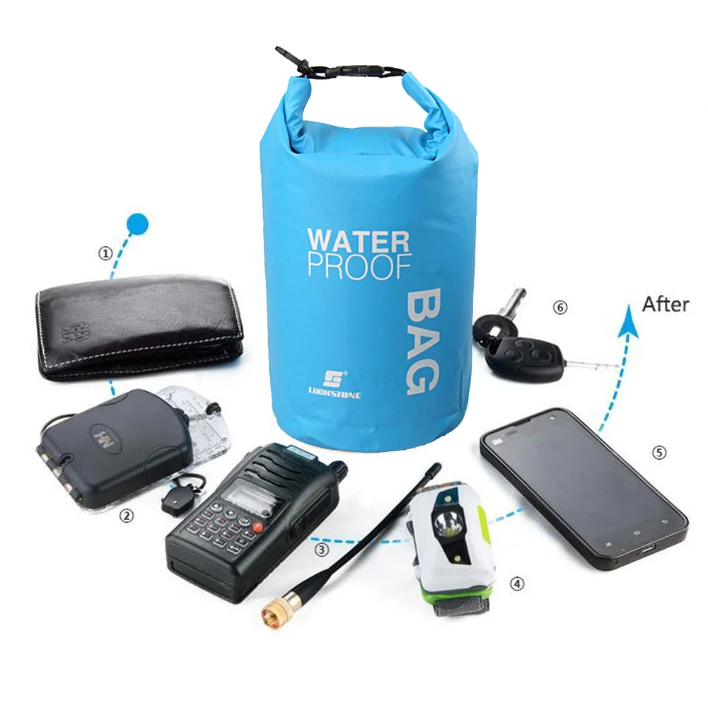 2L/3L/5L/10L/15L PVC Waterproof Dry Bag Pocket Outdoor Diving Foldable Storage Beach Swimming Bag Rafting River Ocean Backpack ﻿