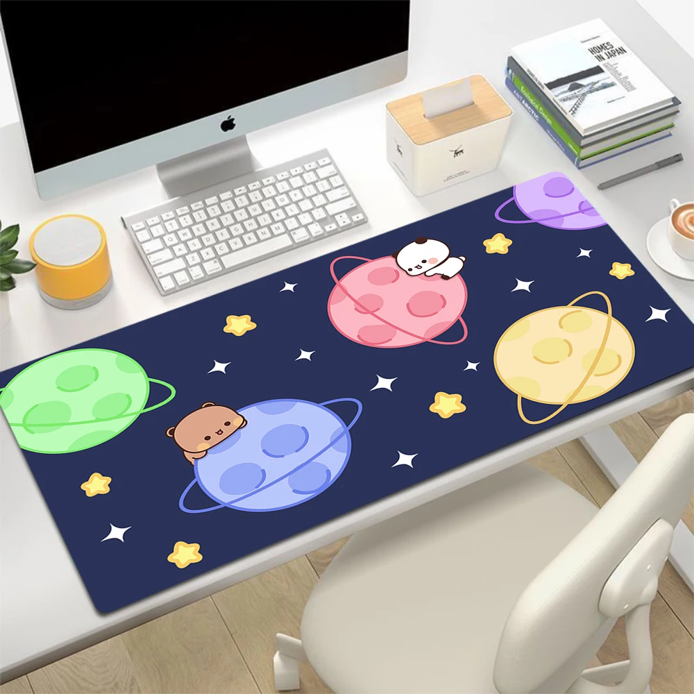 BuBu DuDu Kawaii Mousepad Large Gaming Compute Natural Rubber Mouse Pad Gamer Office PC Keyboard Cute little bear Desk Mat Xxl