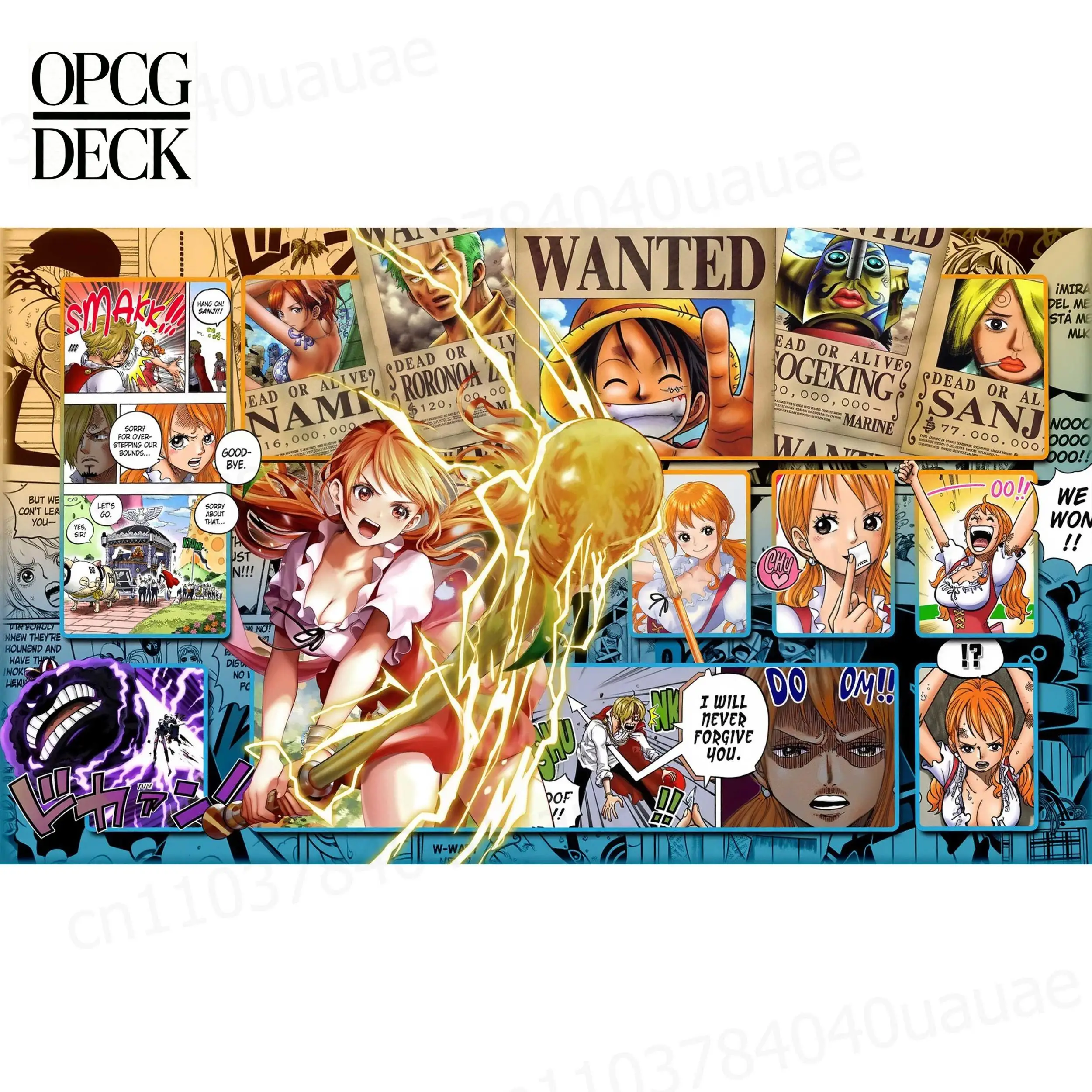 One Piece Opcg Playmat Card Nami Monkey D. Luffy Roronoa Zoro Sanji Anime Playmat High-Quality Card Game Mat 60*35Cm