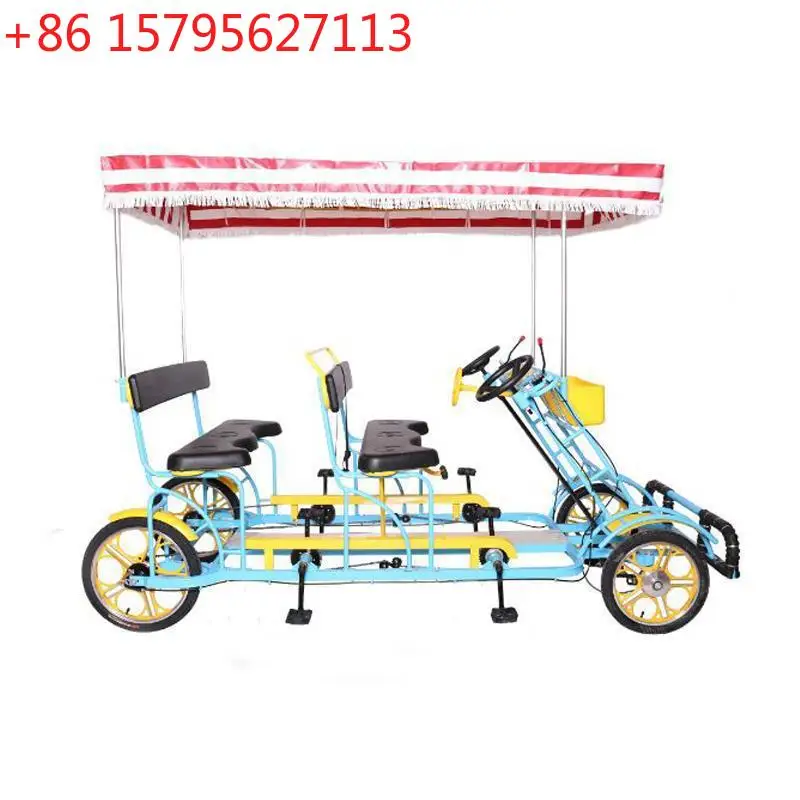 

Deluxe one-wheel quad bicycle double quadruple six-person scenic sightseeing car