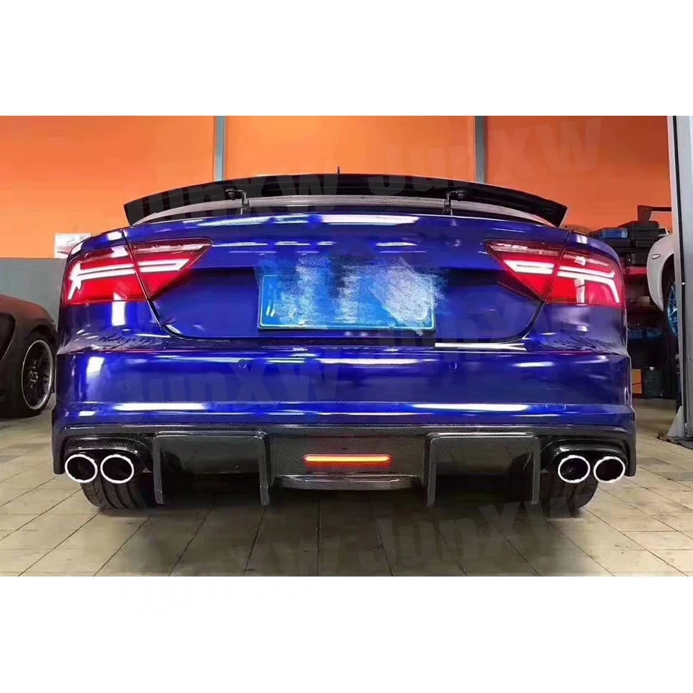

Carbon Fiber Rear Bumper Lip Diffuser FRP For Audi S7 Sline Sport 2012-2015 Rear Bumper Extension Covers Car Styling