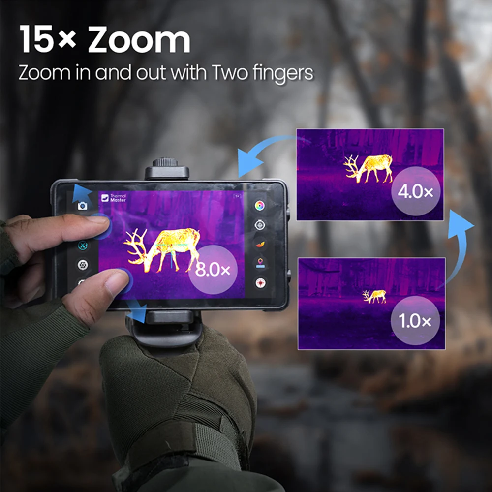 نطاق الكاميرا الحرارية INFIRAY Thermal Master T2 MAX للصيد والتصوير الحراري Android USB Type-C كاميرا صور بالأشعة تحت الحمراء