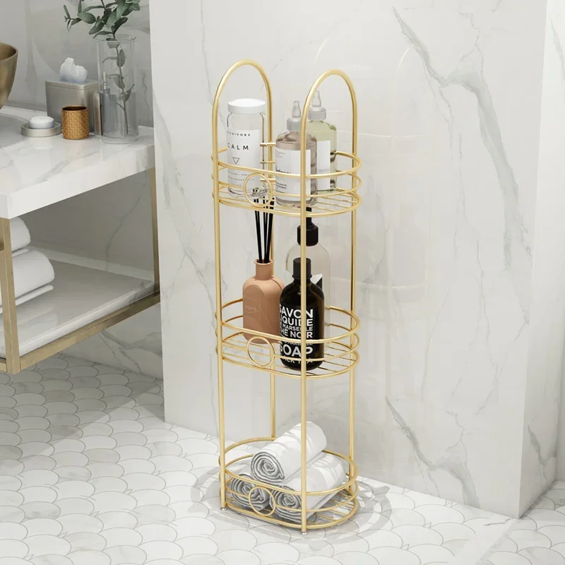 Light Luxury Shower Holder Multi-layer Structure Bathroom Rack Hollow-out Design Makeup Organizer Multi-functional Storage Rack