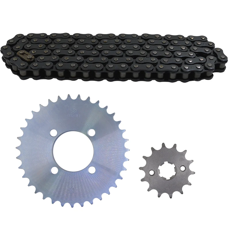 Motorcycle transmission Front Rear Sprocket Chain 428H 104L 14T/35T for Suzuki GD110 GD 110 AX4 Crown and Pinion Chain Parts