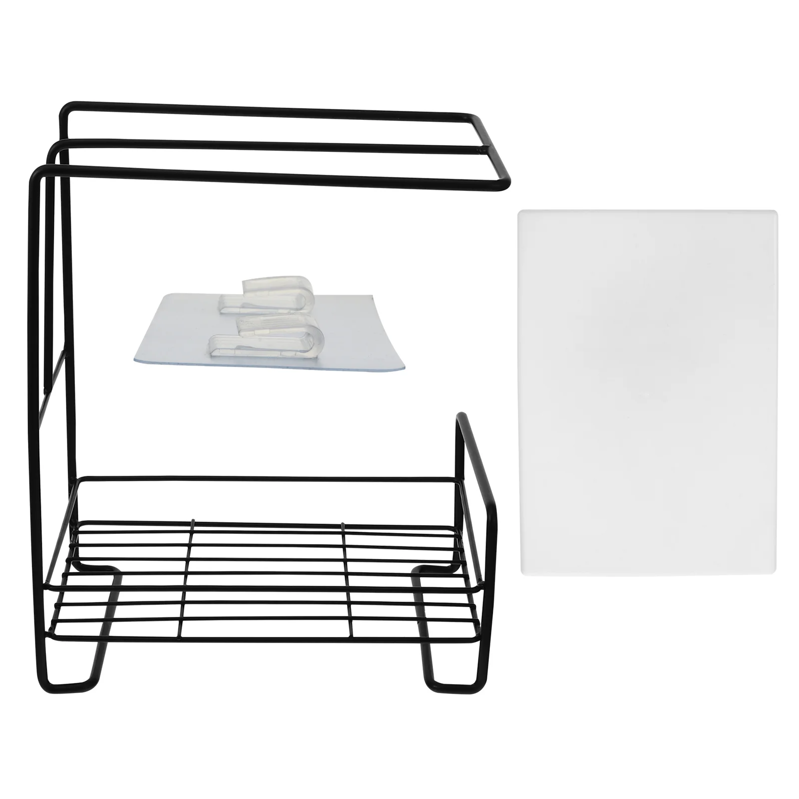 

1Pcs Kitchen Sponge Holder Rack Premium Metal Drain Tray for Sink Storage Organizer with Cloth Towel Brush Soap Desktop Shelf