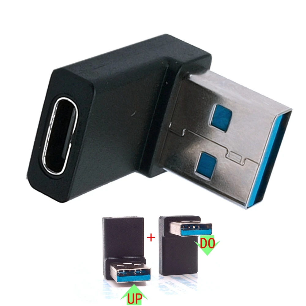 USB-C Typ C Weibliche 90 stopni do ładowania USB 3,0 A Stecker Daten Adapter do komputera stacjonarnego