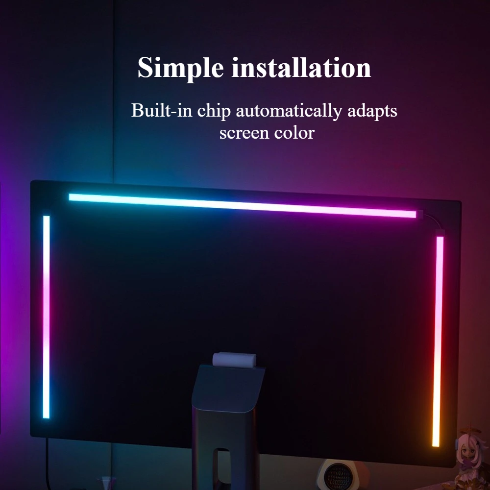 Lampada per schermo del computer Lampada a LED RGB per atmosfera di gioco per PC Illuminazione a LED Luci per schermo fantasma sincrono Lampada a nastro con interruttore USB