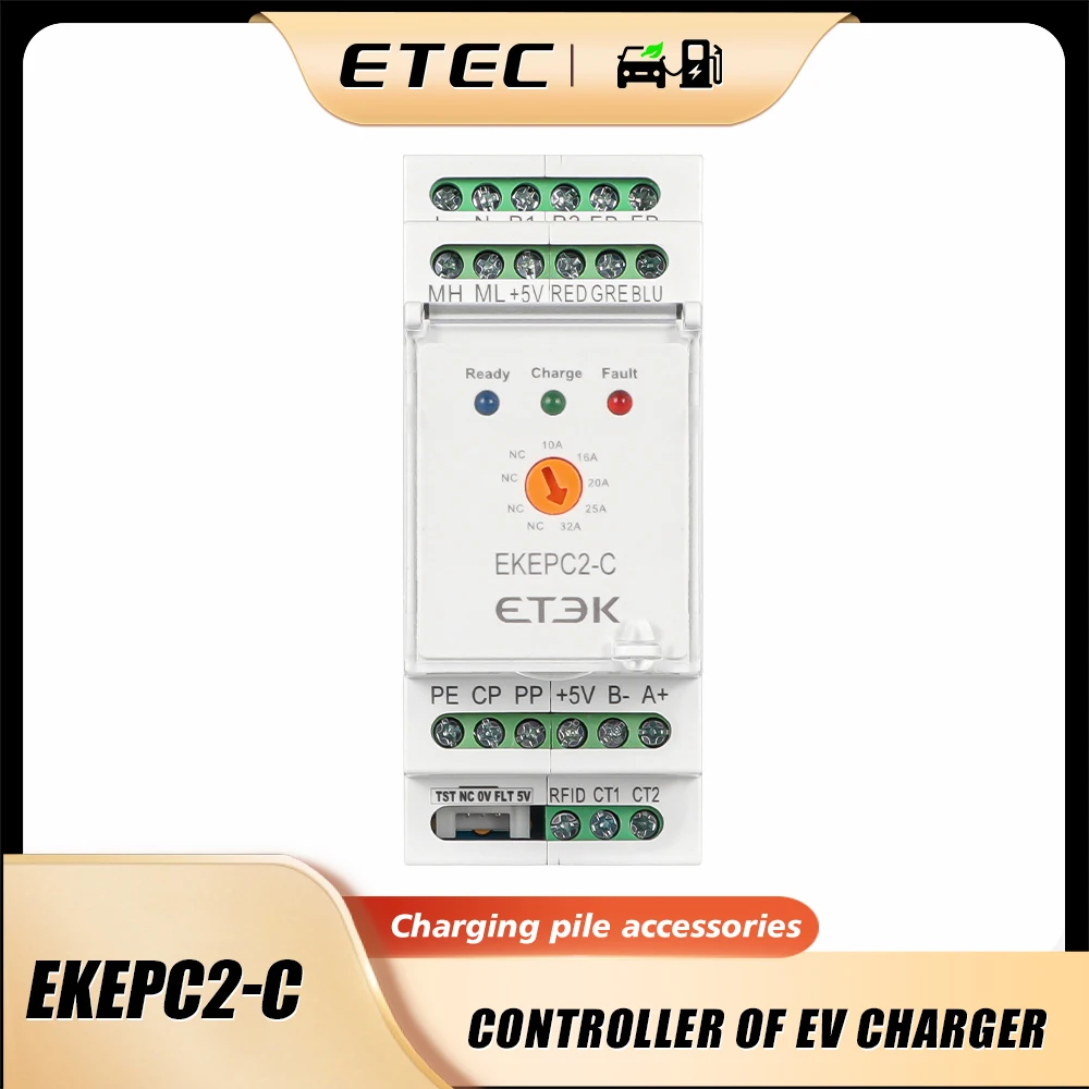 Контроллер ETEK Evse, электронный протокол EPC Chontroller EV, зарядная станция, кабельная розетка 32A AC 240V EKEPC2