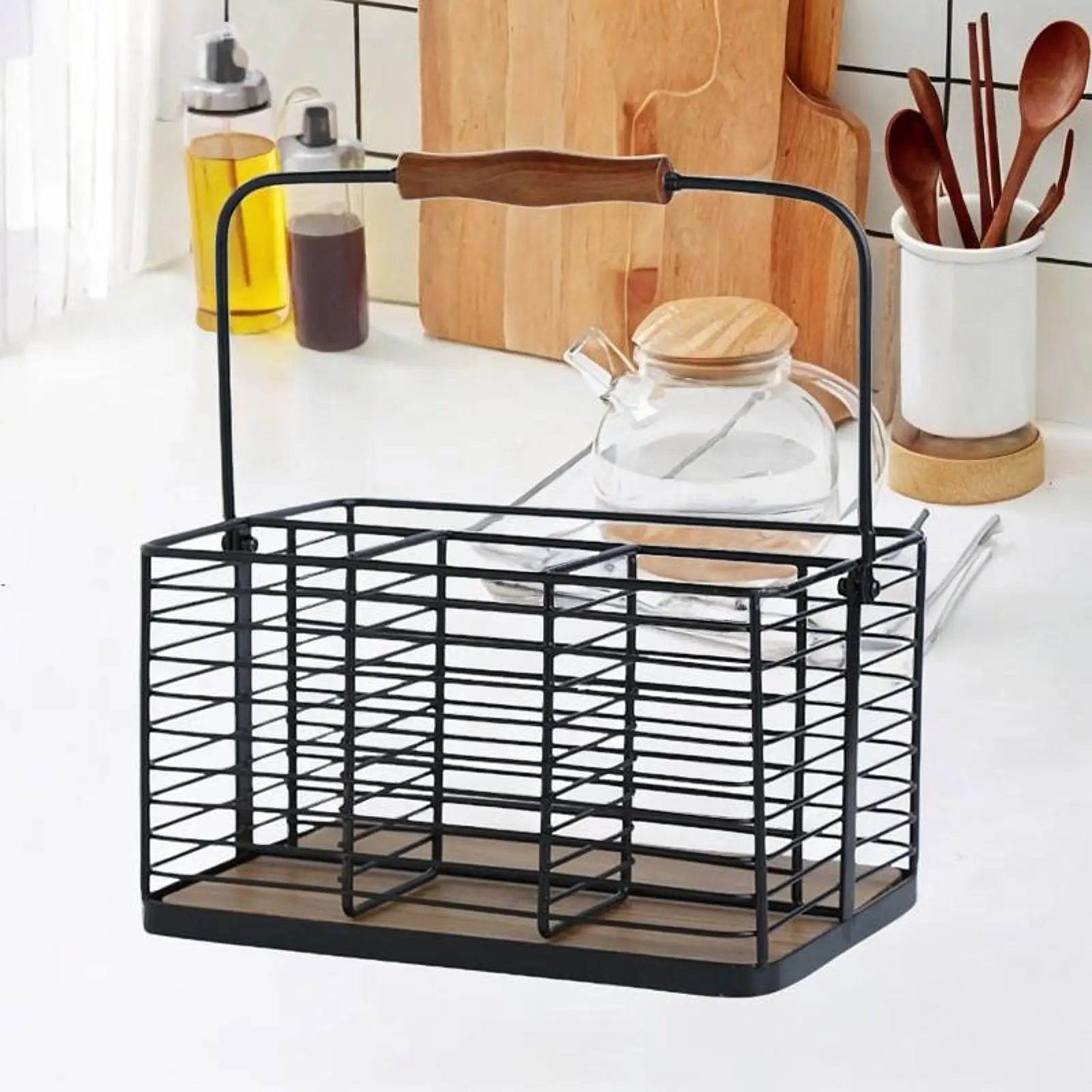 

Kitchen Utensil Holder Easy to Clean Modern Farmhouse Metal Organizer Tool