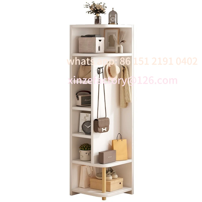 

Customizable Corner storage cabinet for home use, simple foyer, coat rack, corner wall display cabinet, floor standing bookshelf
