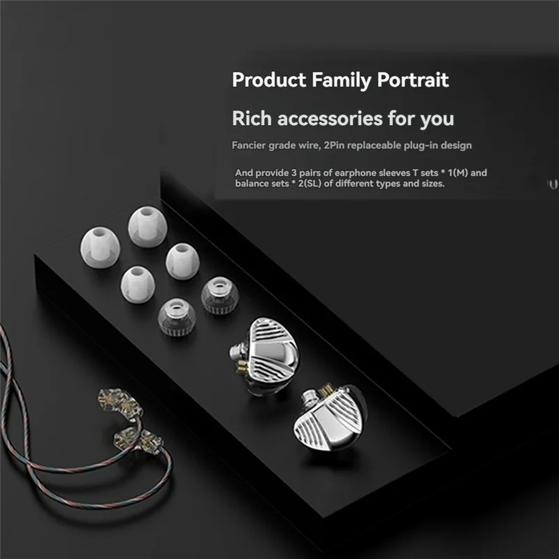 Nieuw - TRN V10 PRO-oortelefoon Dual Dynamic High-Fidelity Sound In-Ear-monitoren Hoofdtelefoon Zilver A