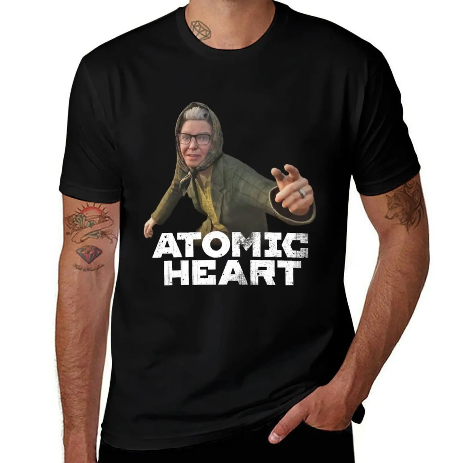 

Granny Zina - Meme Crazy Babushka from Atomic Heart Game T-Shirt t shirt men 100% cotton luxury brand T-Shirt
