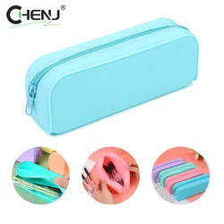 1PC Fashionable Silicone Pencil Case Student Large Capacity Candy Colored Pencil Case Creative And Minimalist Stationery Pen