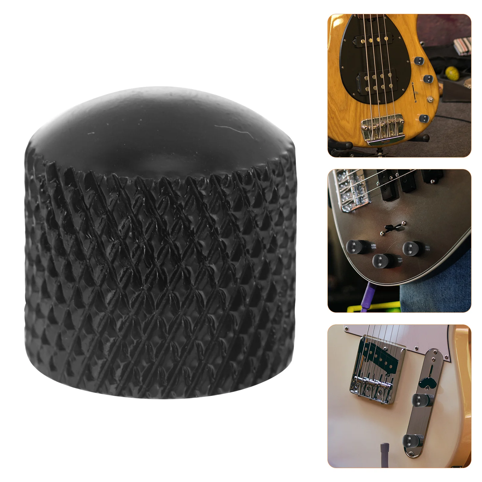 

3 Pcs Guitar Metal Volume Buttons Control Knobs Bass Parts Accessories Electric Tone Replacement &