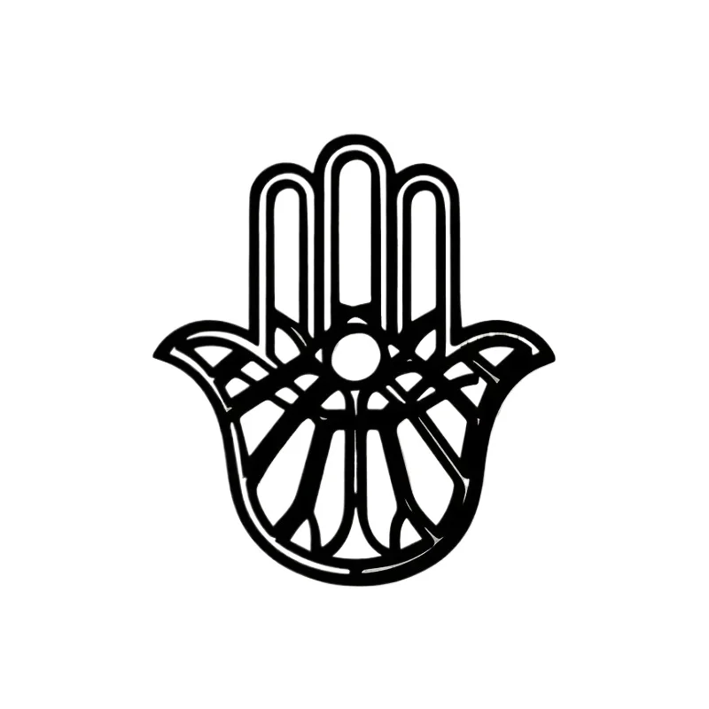 CIFBUY Iron Wall Art Hamsa Hand Laser Cut Metal Decor Minimalist Black Silhouette Ornament For Living Room Bedroom Home