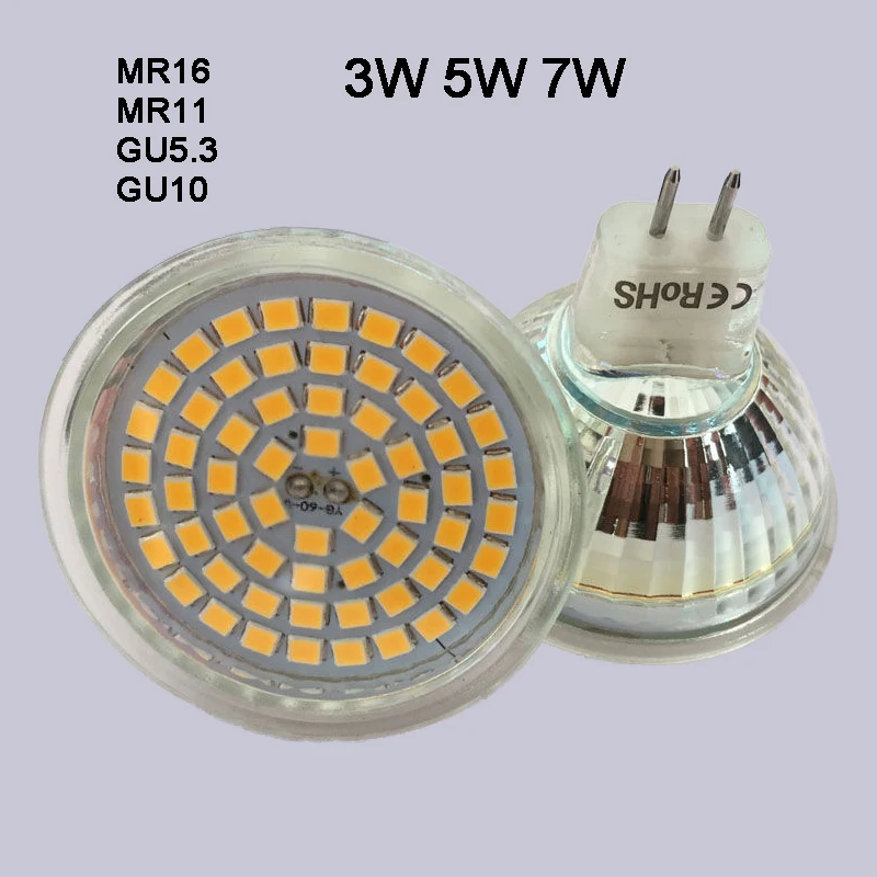 LED Bulb Lamp Cup Light MR11 MR16 GU5.3 GU10 AC 220V AC/DC 12V High Brightness Spotlight