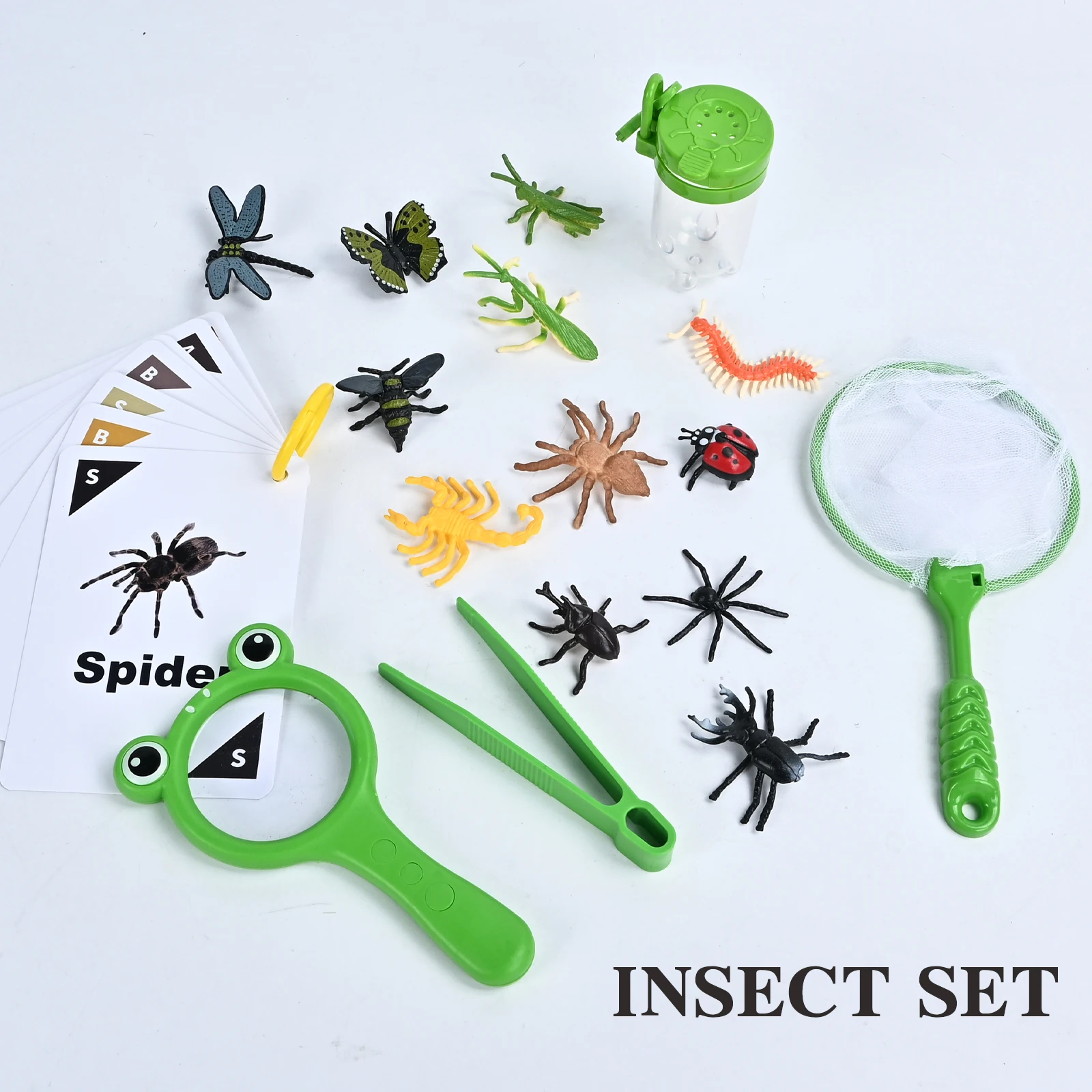 Children'S Insect Observation Box, Collector, Insect Model, Magnifying Glass Clip, Adventure Insect Card, Outdoor Toy Gift