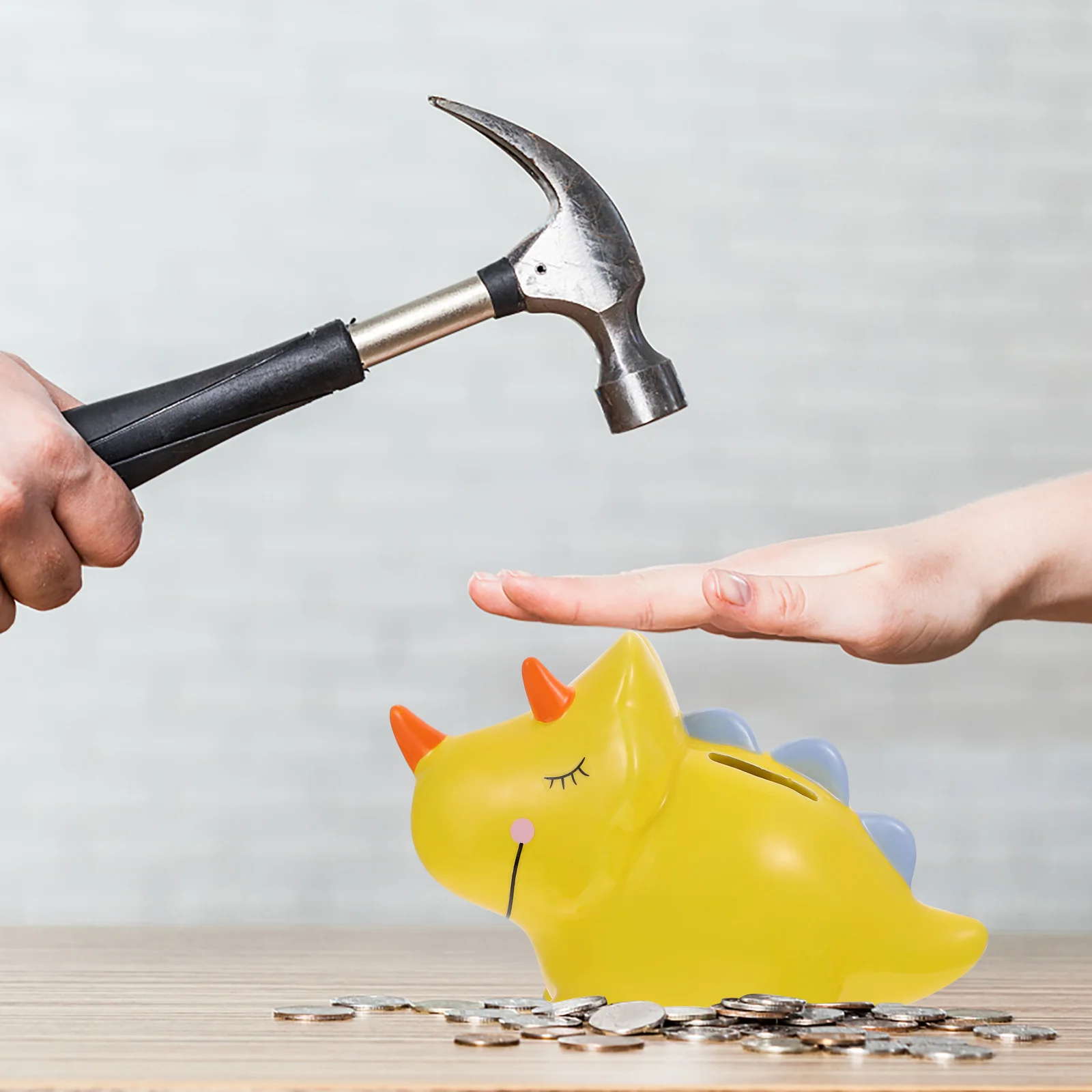 1Pcs Ceramic Coin Storage Box Dinosaur Themed Money Box for Organizing Change Kids Room Desktop Decorative Piece