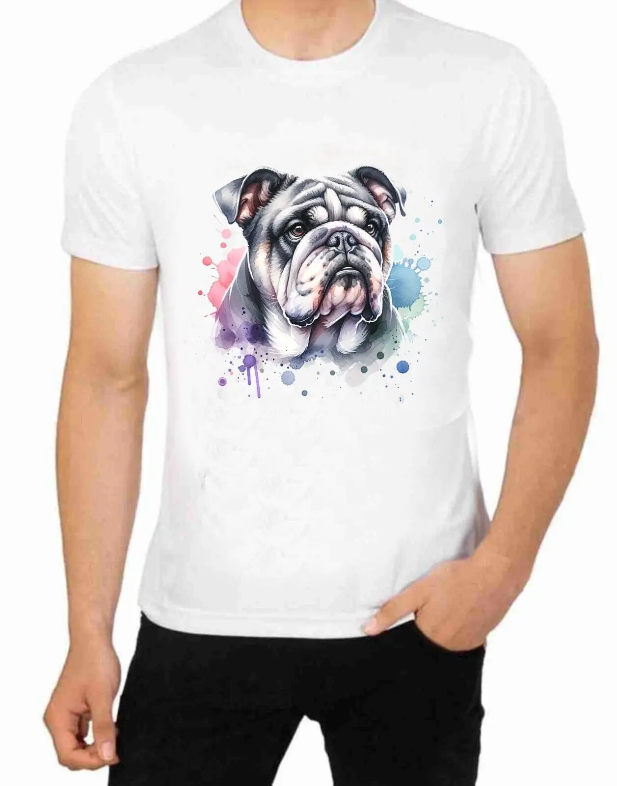 Bulldog Face rescue A Pet T shirt for Men Apparel Short Sleeve Clothing