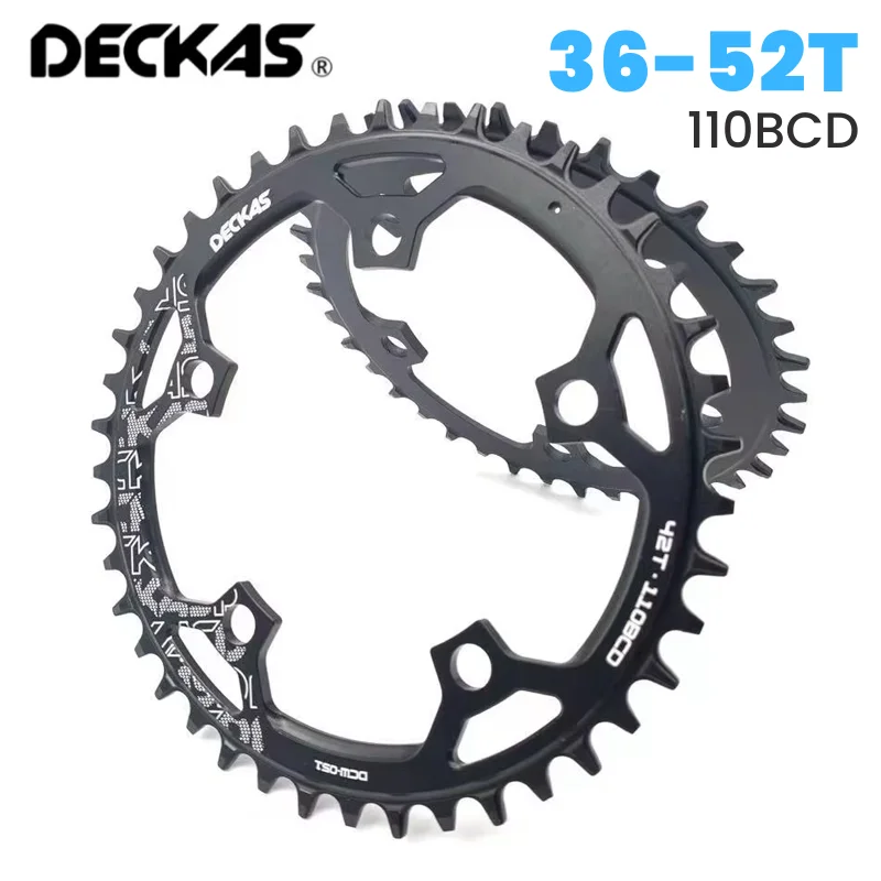 Deckas Bicycle Chainwheels 110BCD 5-Claw Chainring Road Bike Chainring 36T-52T Narrow Wide Chainwheel for FC4700 FC5800 6800