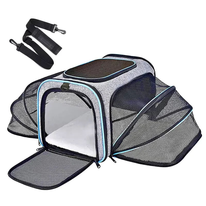 Premium Expandable Pet Carrycot Portable Soft Surface Air Travel Carrycot Foldable Pet Outing Bag