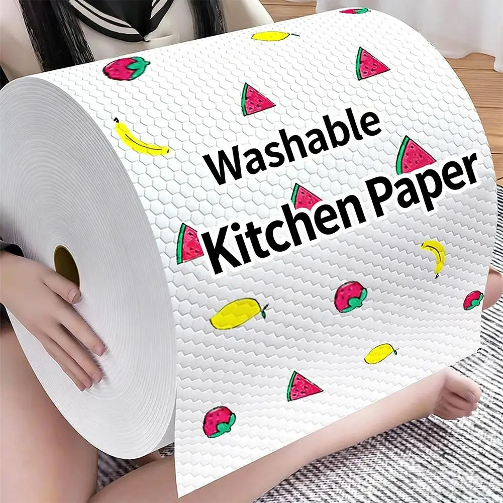 100Pcs Washable Kitchen Paper Towels Dual-Purpose Dry & Wet Cleaning Cloth Disposable Dishwashing Paper Cleaning Specialty Pape
