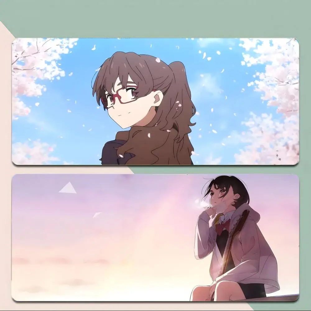 Warm Emotional Anime H-Her Blue Sky Mouse Pad Thick Stitched Edge Gaming Mousepad Large Non-Slip Desk Mat