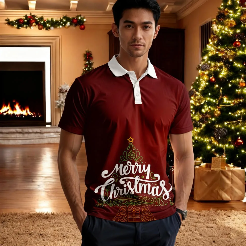 

2026 New Christmas themed Fashion Polo shirt Clothing Unisex Christmas T-Shirt Christmas Holiday T-Shirt Shirt 3d