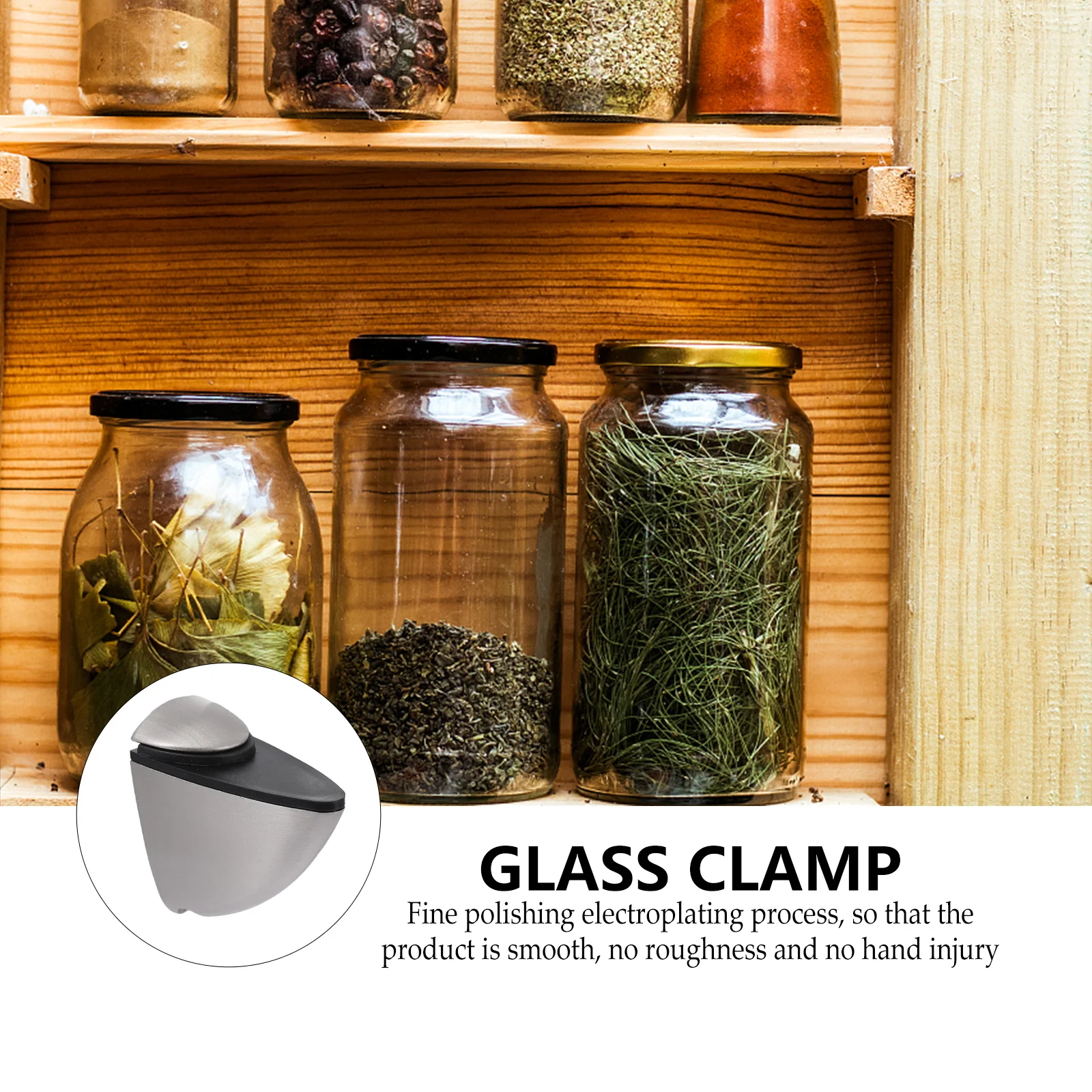 

4Pcs Stainless Steel Shelf Supports Silver Electroplated Adjustable Glass Brackets Durable for Furniture Shelving