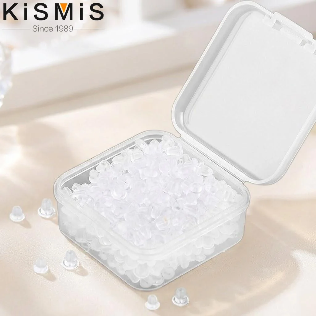 500Pcs Rubber Earring Backs Silicone Ear Plug Caps Stoppers DIY Jewelry Making Accessories Gift