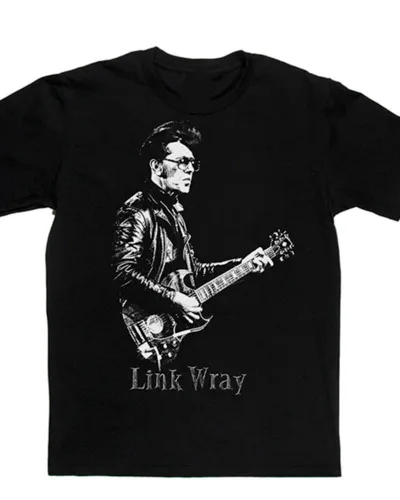 T-shirt manches courtes noir, rétro vintage, Link Wray, S à 3XL