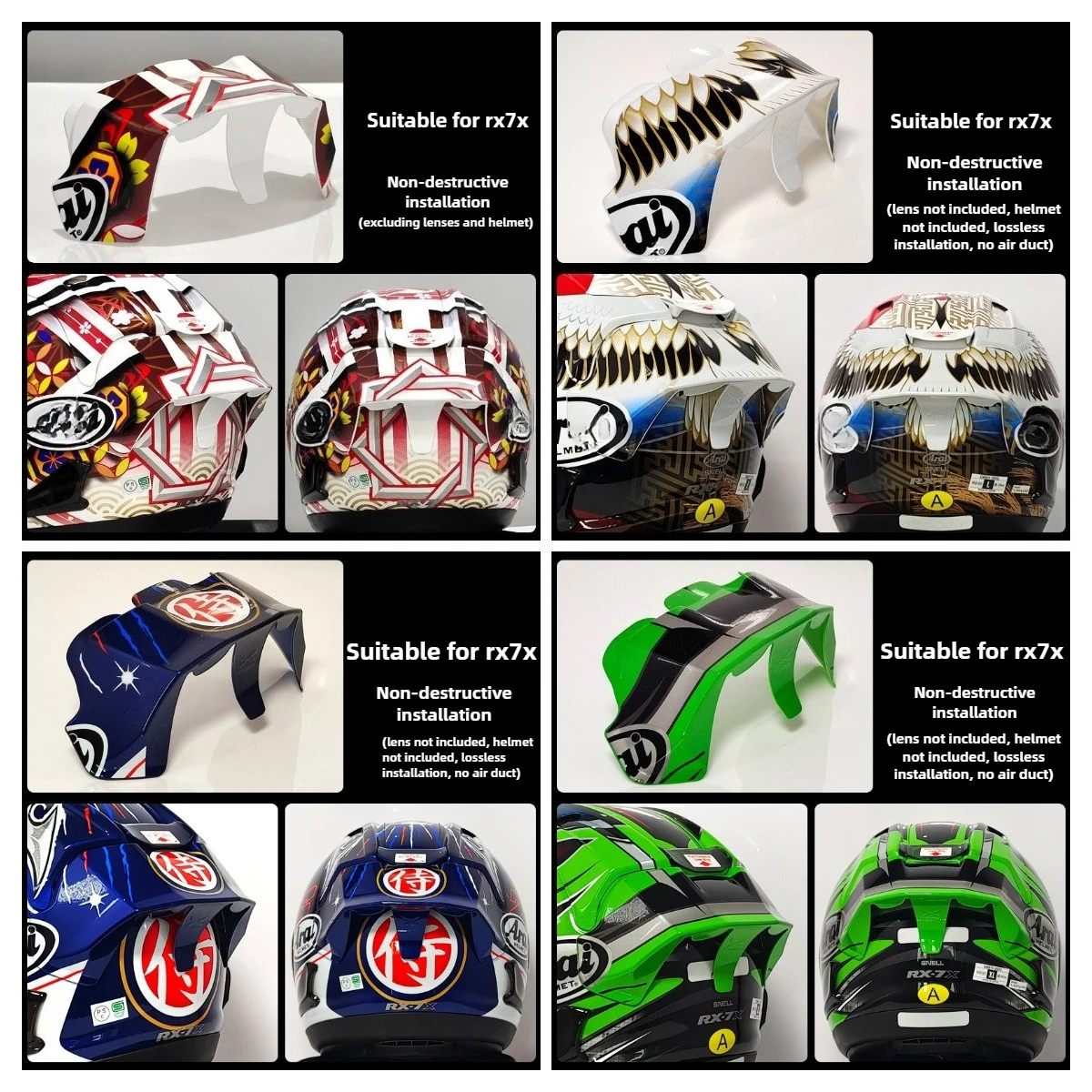 

Suitable for Arai RX7x tail/VZ-RAM tail racing spoiler RX7X helmet tail