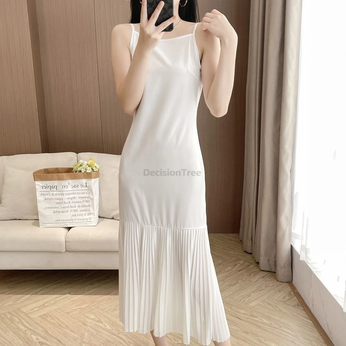 

2021, китайское нижнее платье Ципао, облегающее универсальное платье с подвеской, нежное темпераментное женское модное плиссированное нижнее платье