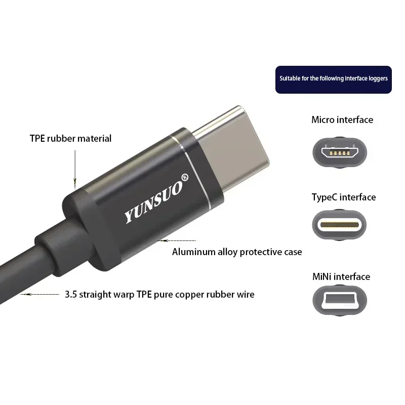 USB typu C-C Mini 5Pin Micro USB z podwójnym kątem 90 stopni krótki kabel ładowania 10cm - 5m dla 5v 1A 2A kamera samochodowa 2.4a