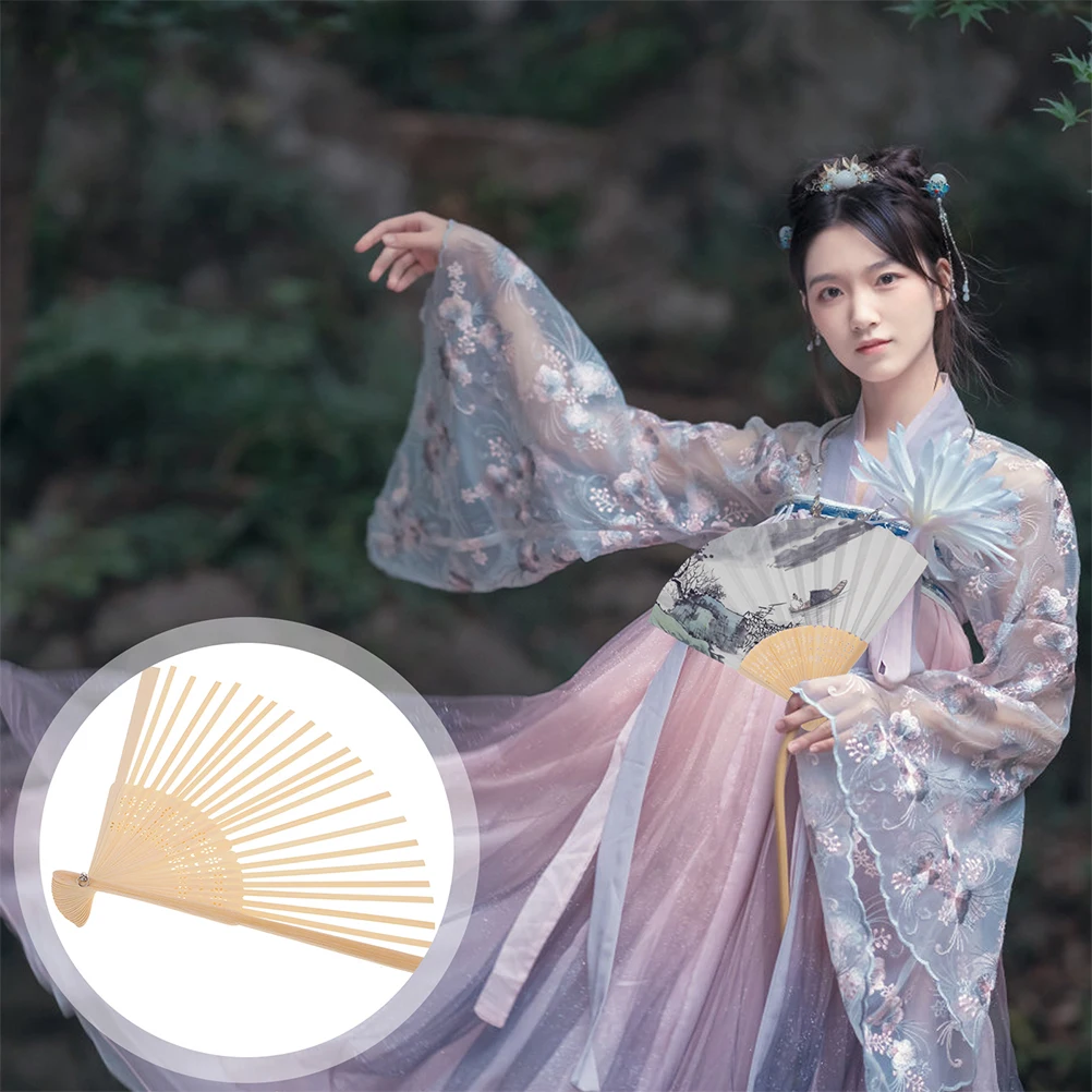 

2 Pcs Fan Bone Accessories Hand Chinese Folding Fans for Women Foldable Handheld